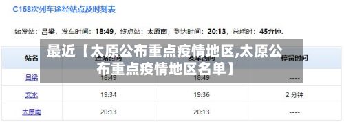 最近【太原公布重点疫情地区,太原公布重点疫情地区名单】