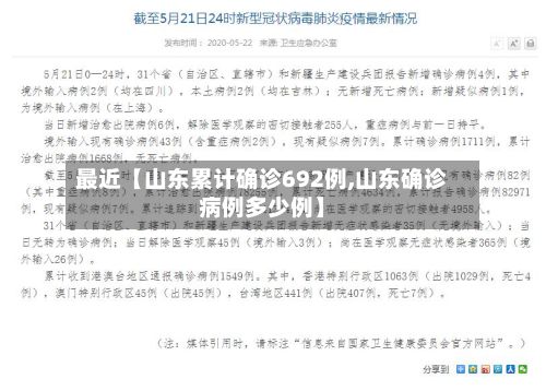 最近【山东累计确诊692例,山东确诊病例多少例】