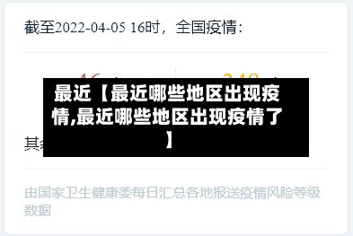 最近【最近哪些地区出现疫情,最近哪些地区出现疫情了】-第2张图片