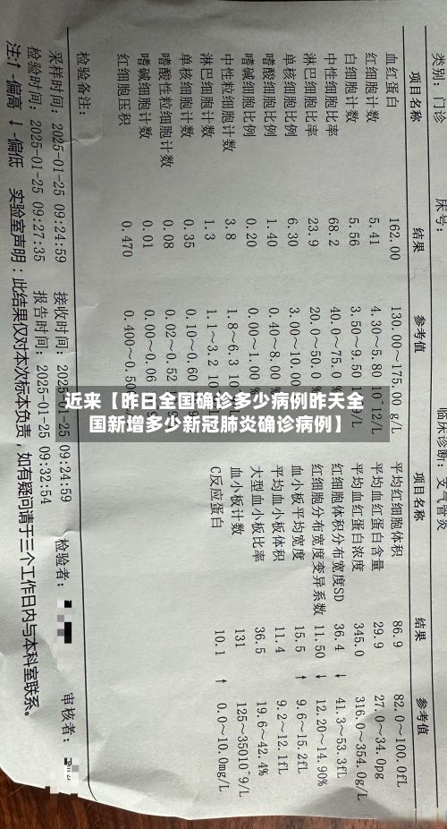 近来【昨日全国确诊多少病例昨天全国新增多少新冠肺炎确诊病例】