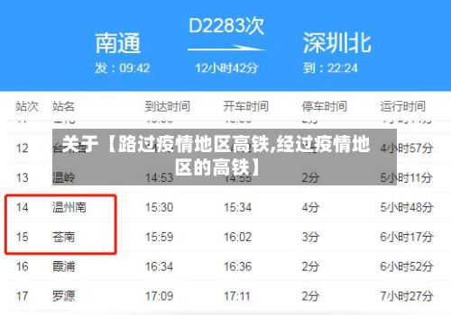 关于【路过疫情地区高铁,经过疫情地区的高铁】-第3张图片