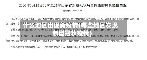 什么地区出现新疫情(哪些地区发现新型冠状疫情)