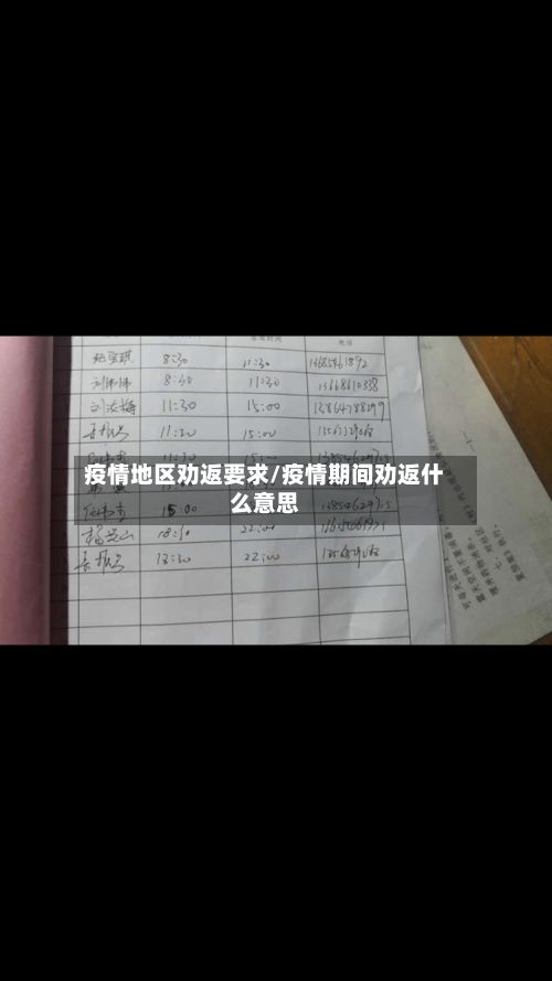 疫情地区劝返要求/疫情期间劝返什么意思