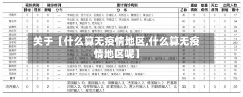 关于【什么算无疫情地区,什么算无疫情地区呢】
